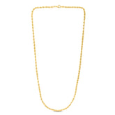 10K Yellow Gold 4.0mm Solid Diamond Cut Royal Rope 30 Chain with Lobster Lock